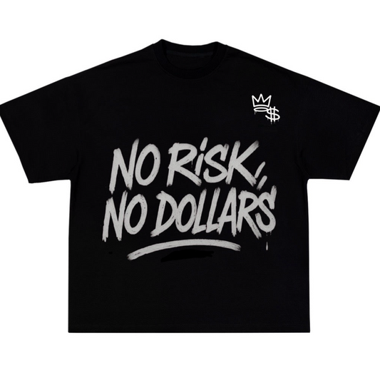 NO RISK,NO DOLLARS Oversized TShirt Black